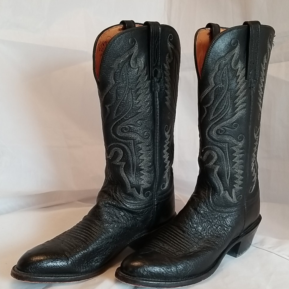 Lucchese black leather Cowboy/Western boots
